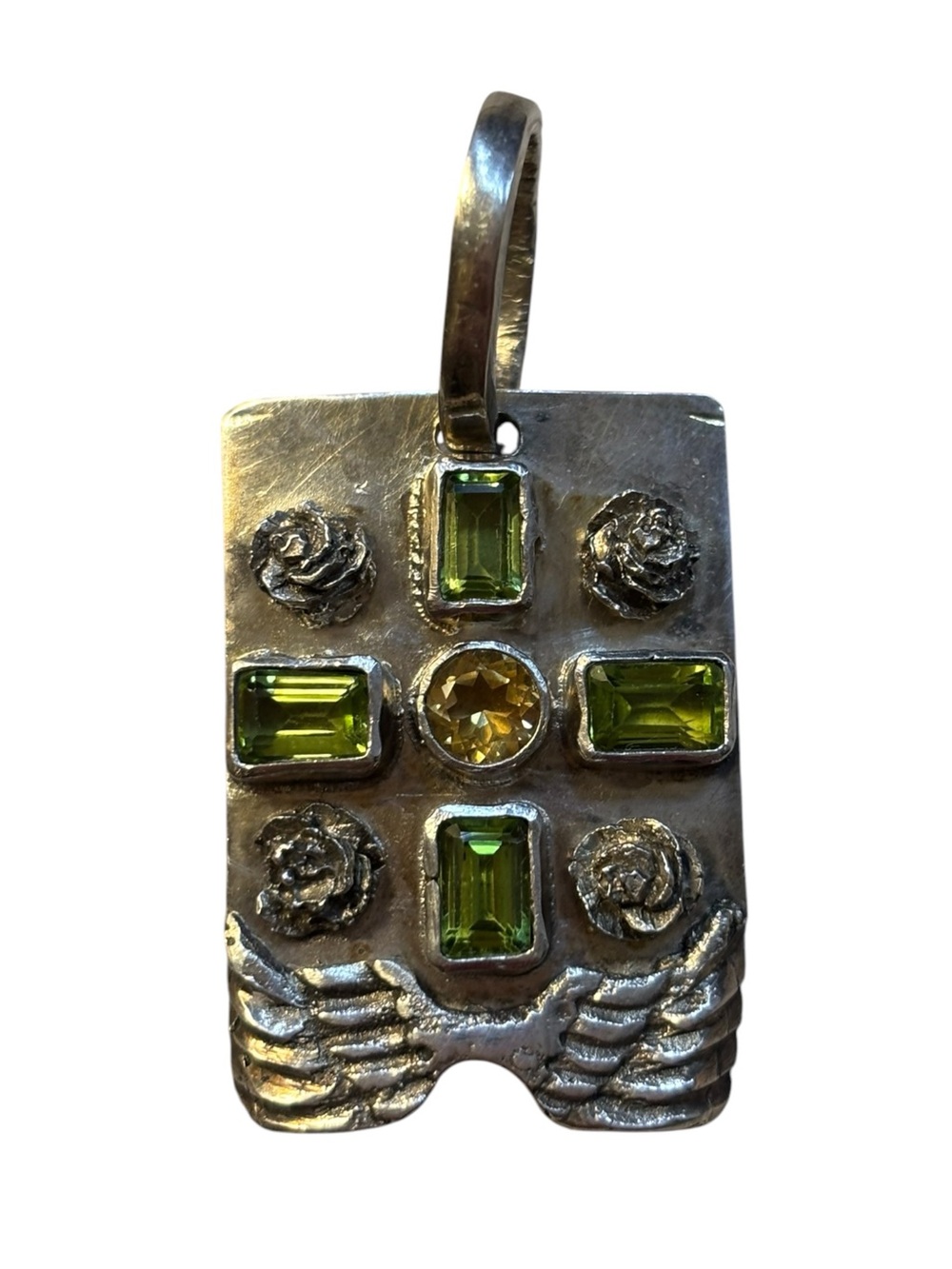 Demian & Alex Vazquez D&A Sterling Peridot Citrine Pendant Vintage 2004
